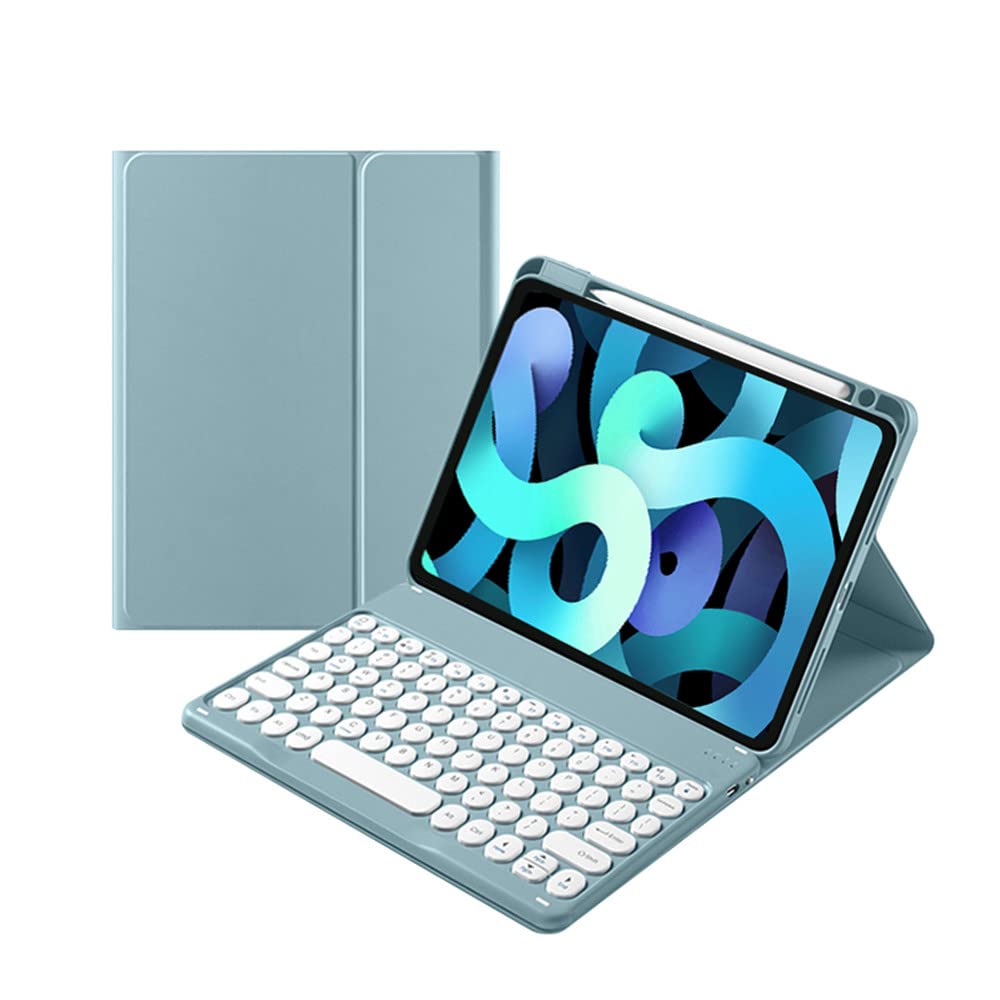 Kaitesi Ipad Mini 6 Keyboard Case With Mouse Pencil Charging In Pencil Holder Cute Round Keys Detachable Bluetooth Keyboard Slim