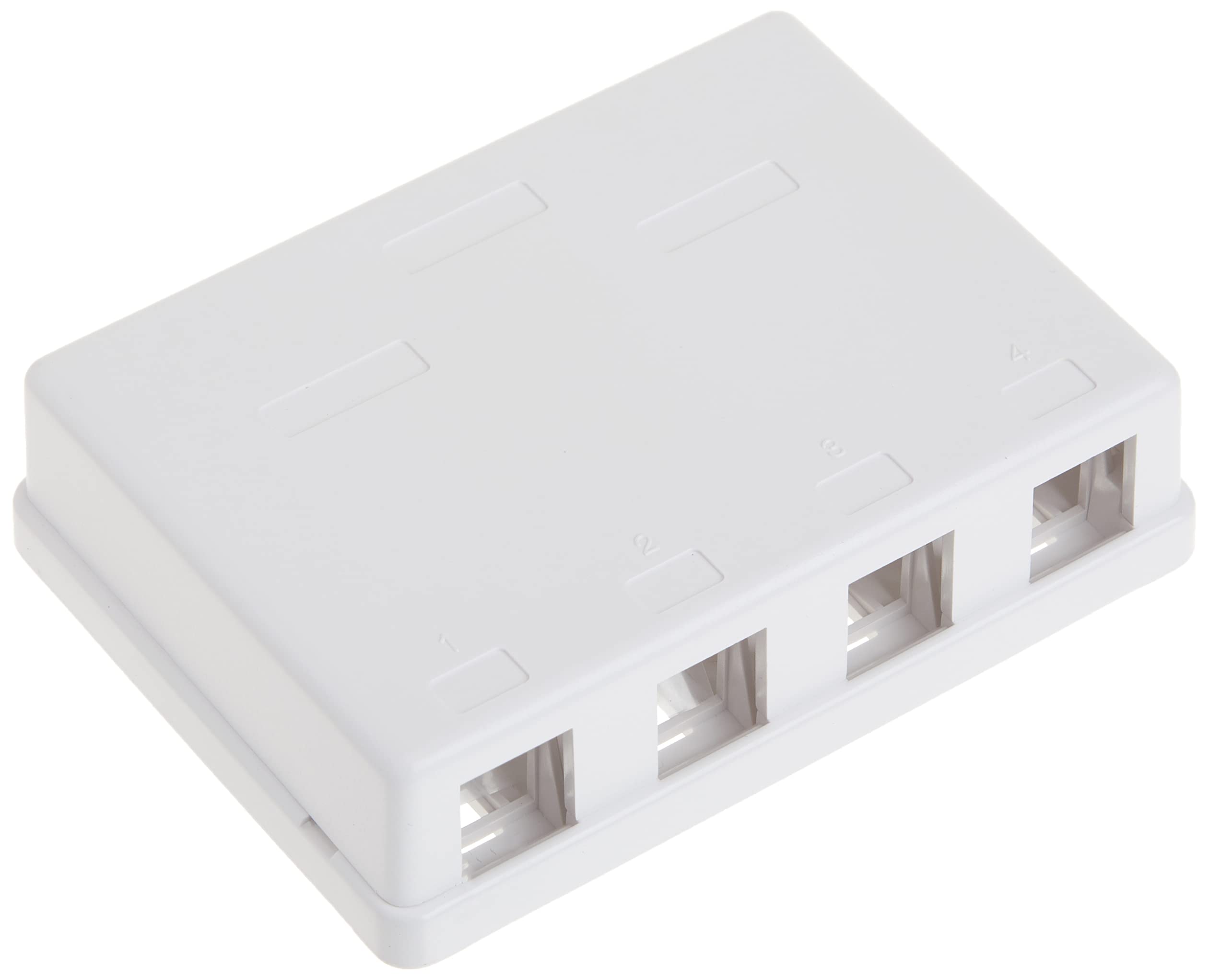 4 Port Keystone Jack Surface Mount Box, White, Surface Mount Box For Networking, Home Theatre, Security/Surveillance, Cablewhole