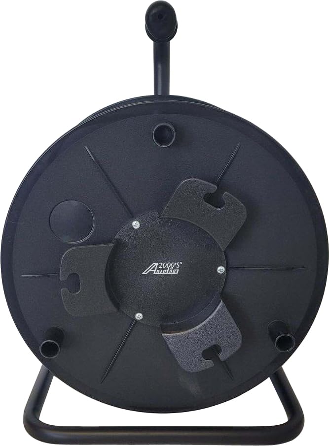 AUDIO 2000'S ADC271CB Deluxe Portable Cable Cord Reel 720ft 6mm Capacity Black