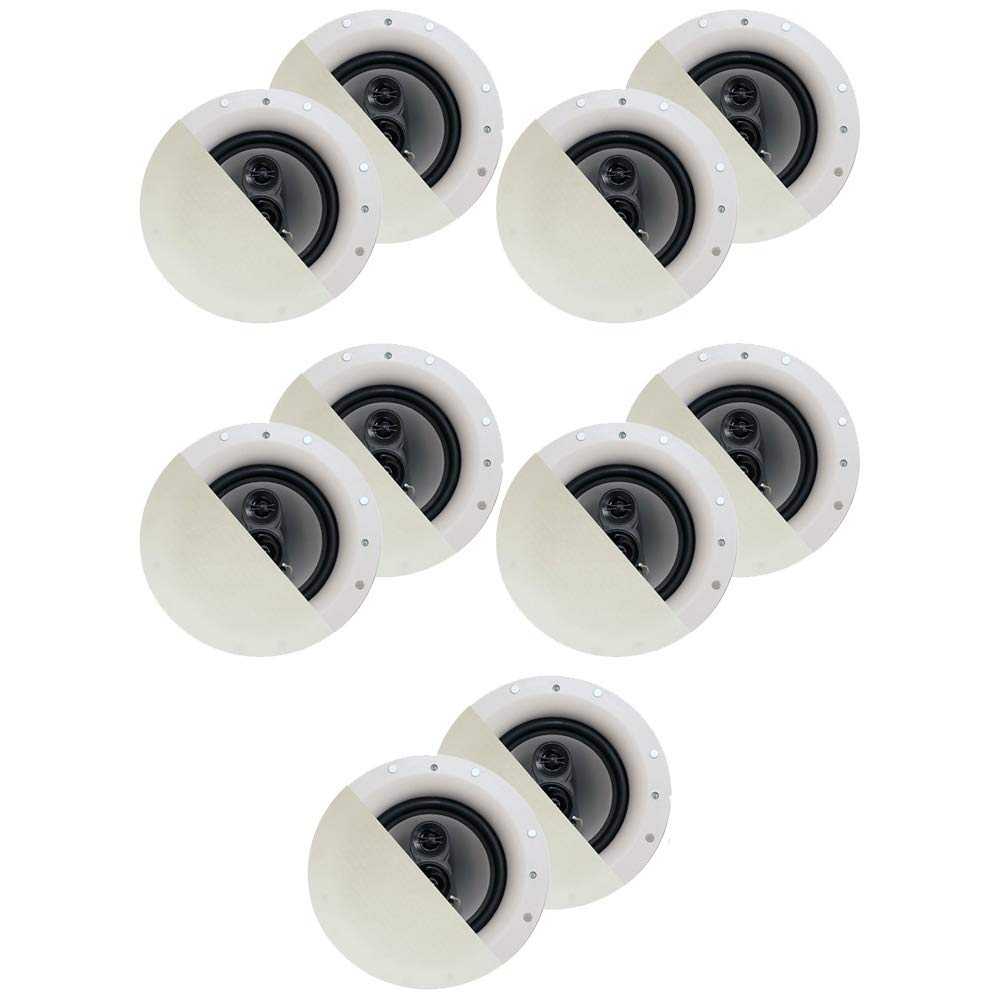 Acoustic Audio CSic84 Frameless in Ceiling 8 Speaker 5 Pair Pack 3 Way Home Theater Speakers