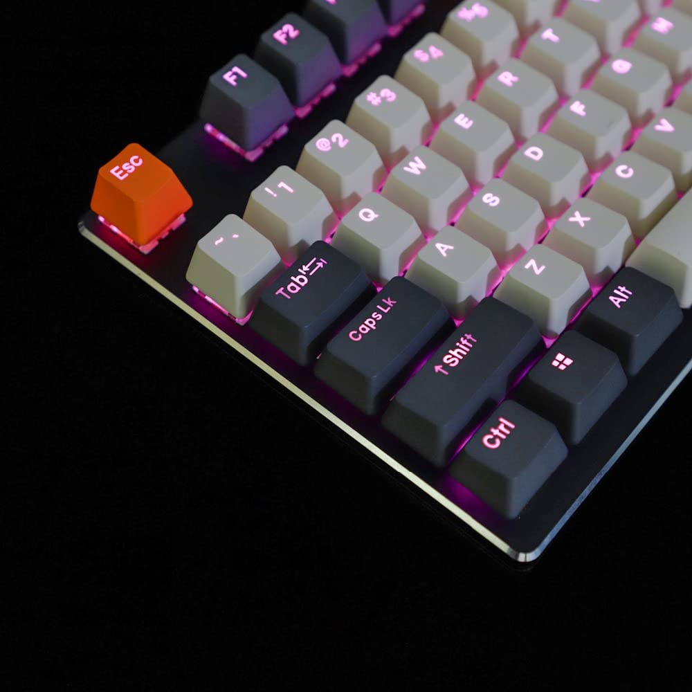 Ymdk Double Shot 122 Dyed Pbt Shine Through Oem Profile Keycap Rainbow Carbon Sunset Backlit Keycaps For Mx Switches Mechanical