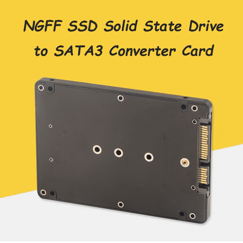 M.2 Ngff To 2.5Inch Sata 3.0 Adapter, M.2 Ssd To Sata Konverter, B+M Key/M Key Sata Based Ngff Ssd To Sata 3.0 Converter Card(Black)