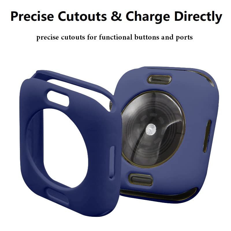 Hontao Ultra Thin Soft Tpu Shockproof Bumper Case For Iwatch Apple Watch Series Se 6/5/4 Blue 44Mm