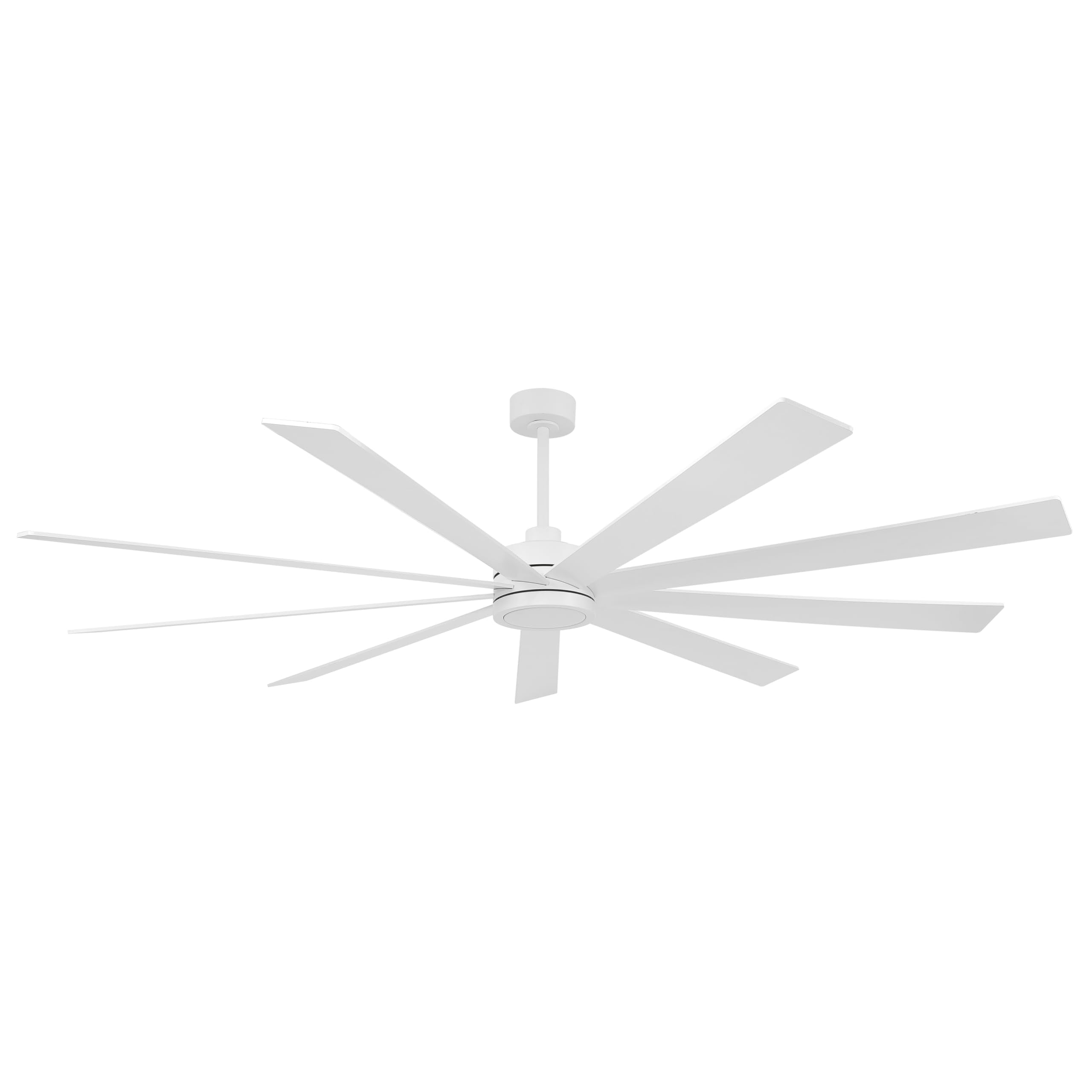 Elehinser 84'' Ceiling Fan No Light, 6 Speed Noiseless Reversible Dc Motor, 9 Blades White Industrial Ceiling Fan With Remote An