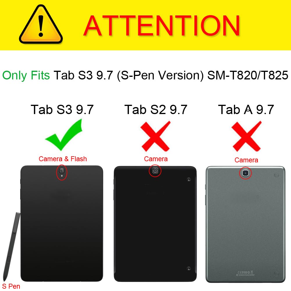 Fintie Keyboard Case For Samsung Galaxy Tab S3 9.7 2017 (Model Sm-T820/T825/T827), Smart Slim Stand Cover With S Pen Protective
