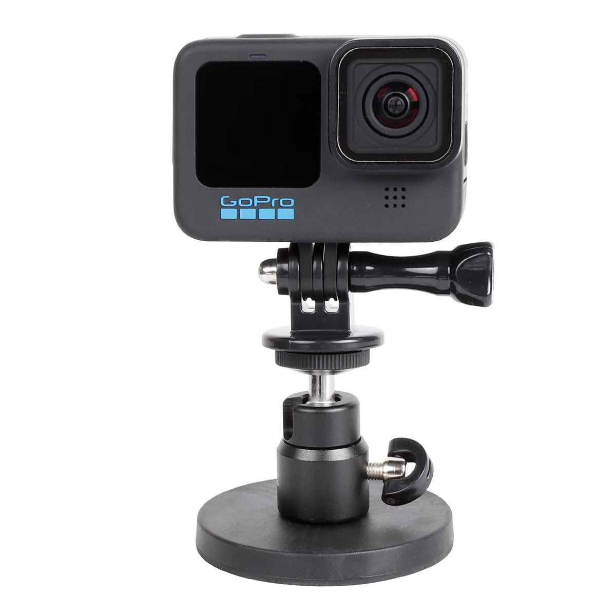 Pellking Magnet Camera Mount For Gopro Insta360 Akaso Dji Action,With Rotation Ball Head Super Strong Rubber Coating Neodymium Magnet For Car, Attaches To Steel Or Other Magnetic Surfaces