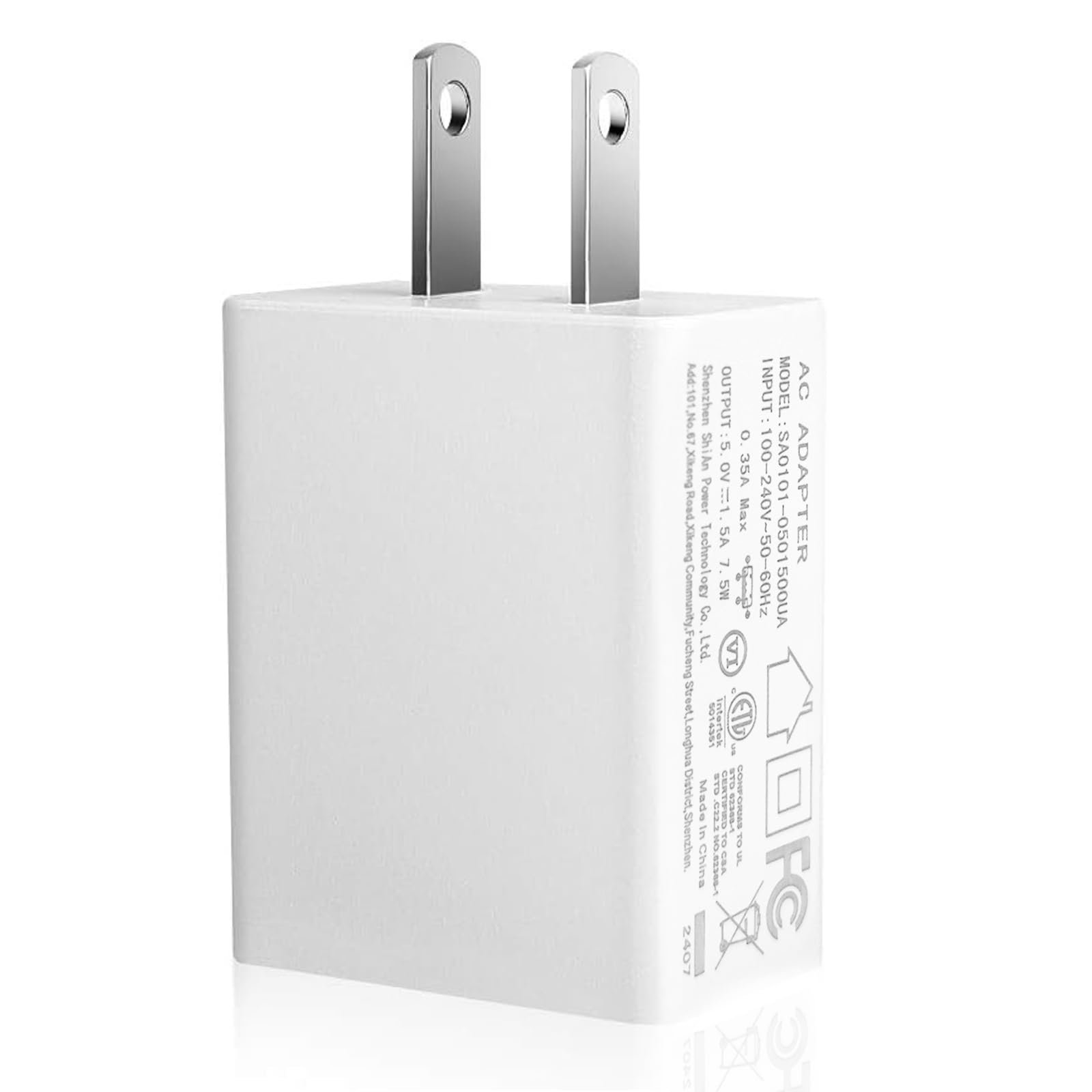 White US Plug 5V 1.5A Switching AC Adapter Power Supply Wall Charger