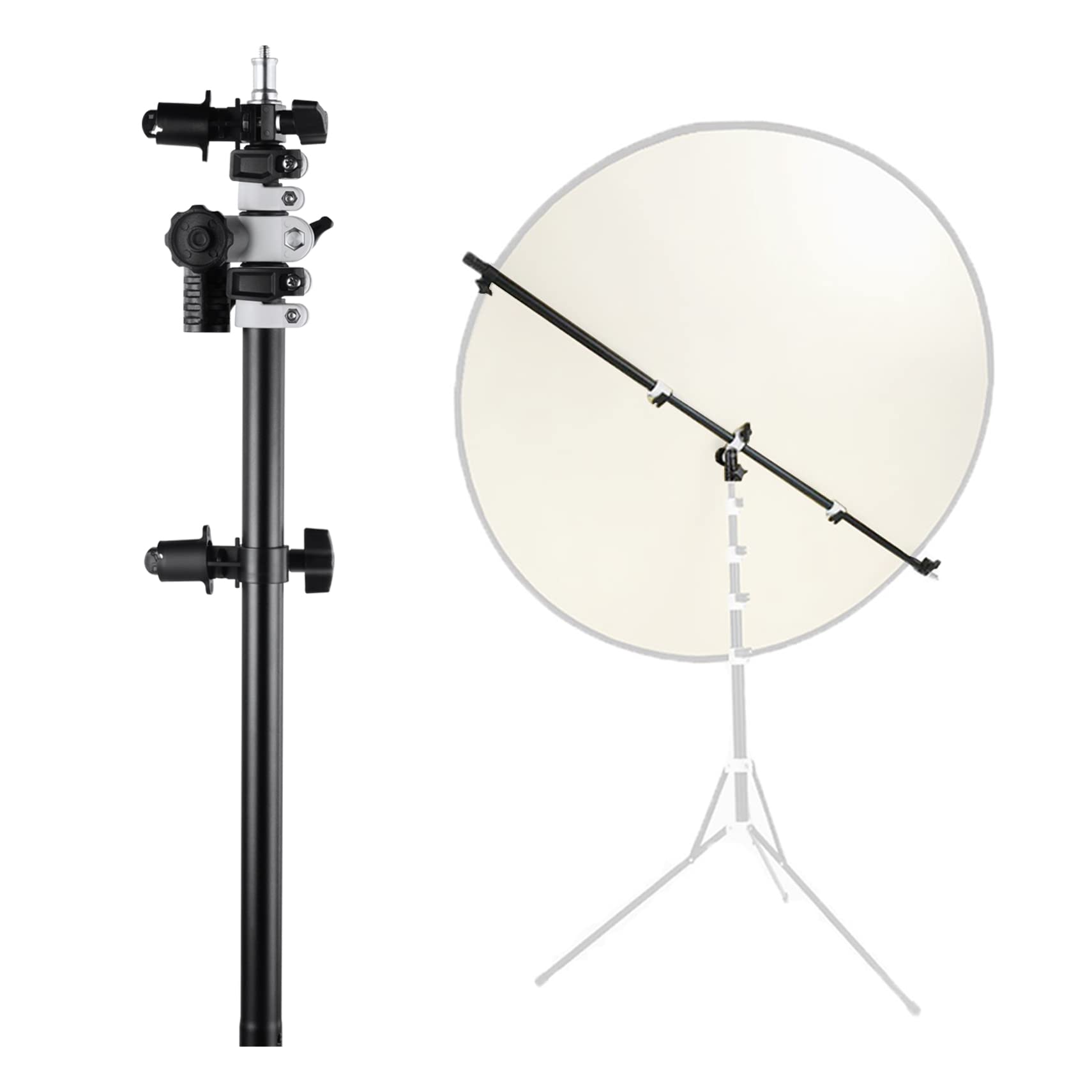 Selens Telescopic Reflector Holder Extendable Boom Arm 360 Degree Swivel With Adjustable Length For Photo Studio Product And Por