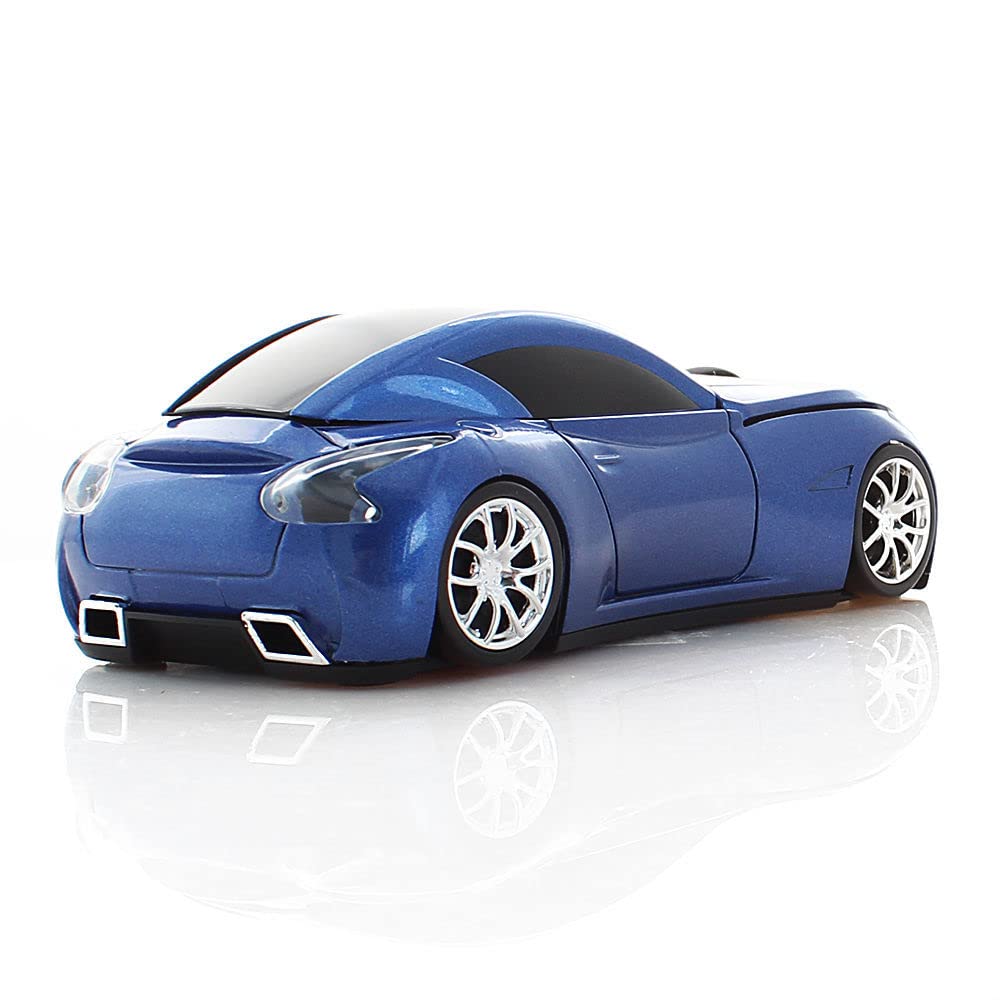 Aikchi Wireless Sports Car Mouse, Wireless Desktop Laptop Computer Mouse 2.4Ghz Optical Mice For Yfnd (Blue)
