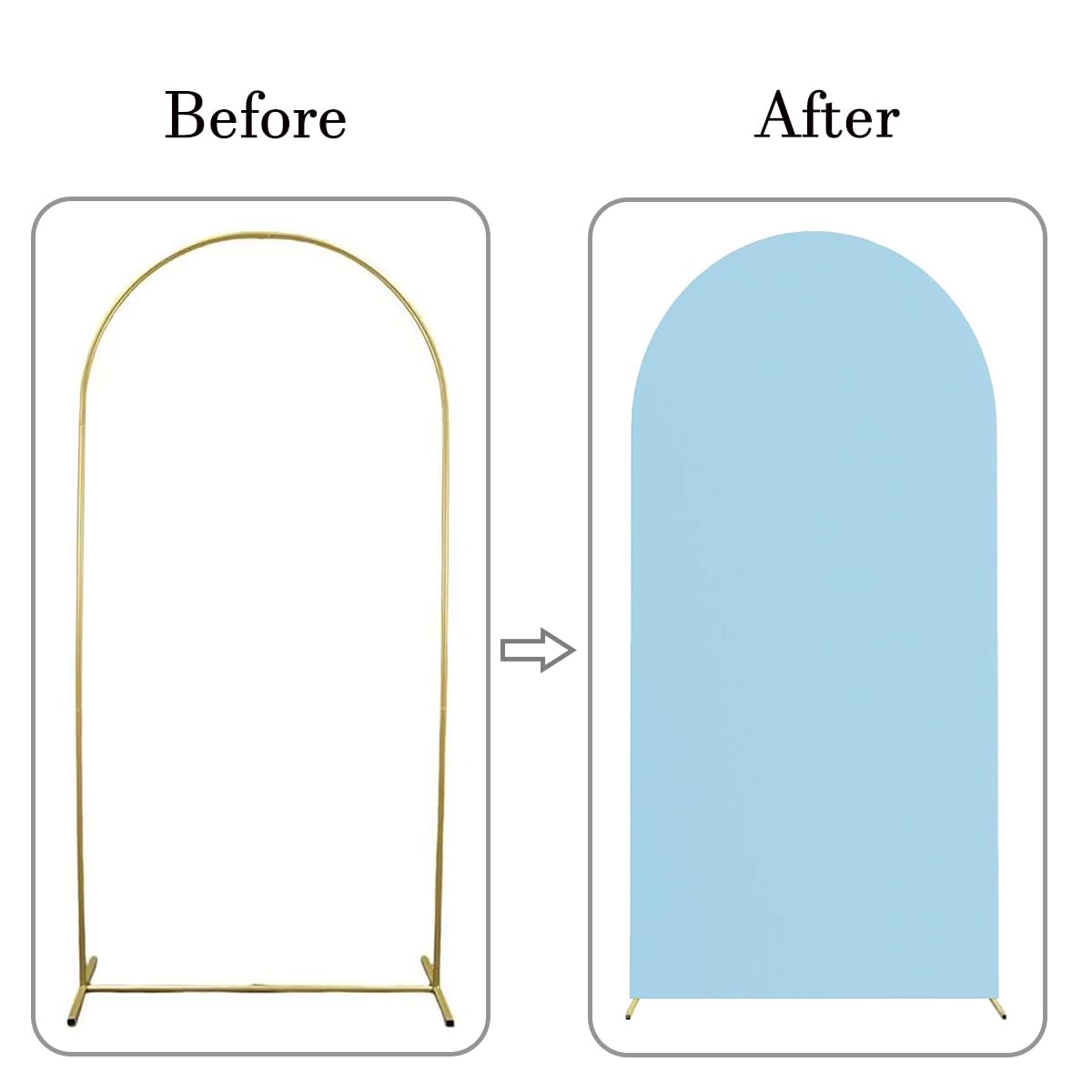 Spandex Fitted Baby Blue 7.2Ft Arch Backdrop Cover   Jkdmjf Round Top Chiara Backdrop Cover For Wedding Birthday Party Engagemen