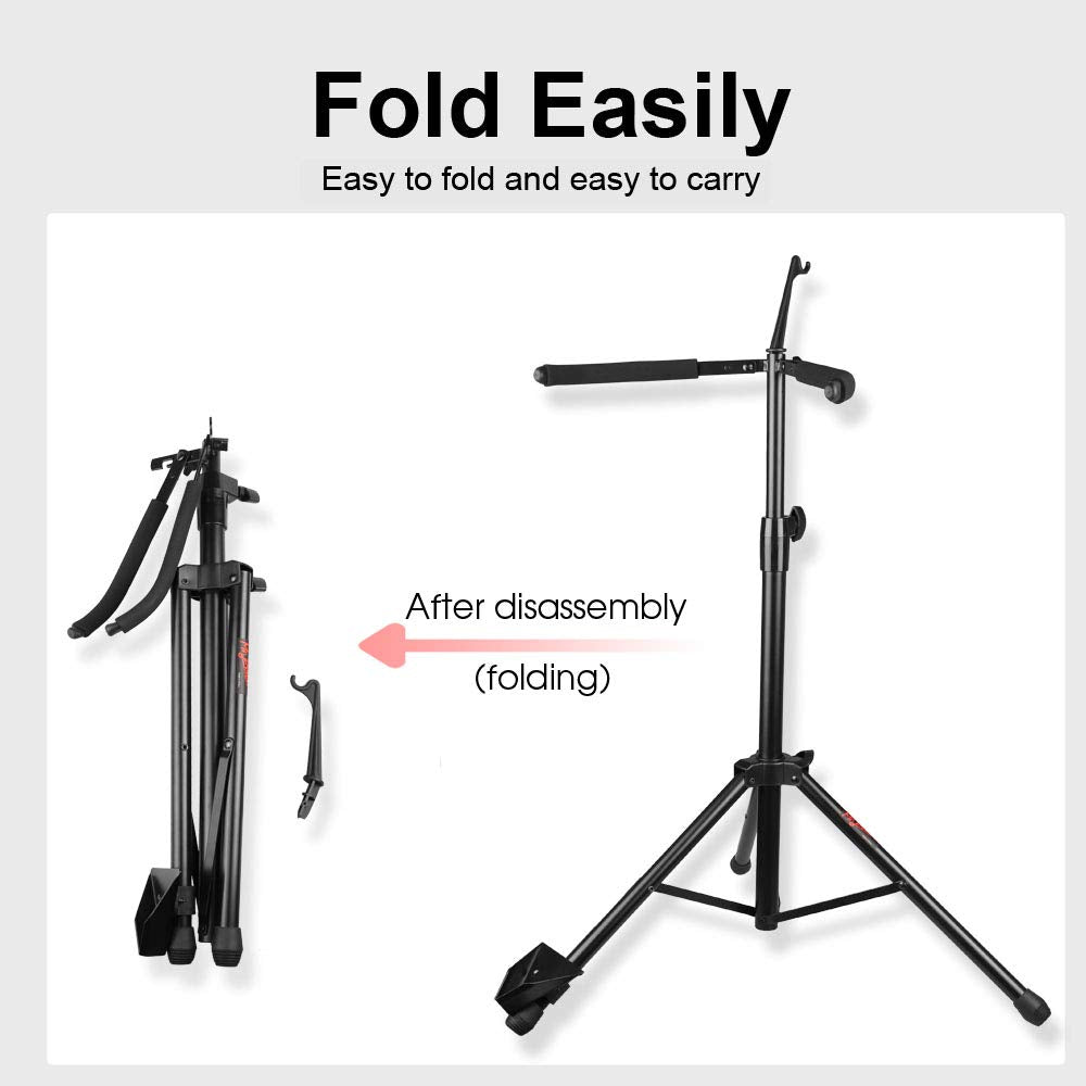 Mr.Power Adjustable Cello Stand With Bow Hook, Foldable Tripod Support For 1/2, 1/4, 4/4, 3/4, 1/8, 7/8 Full Size, Floor Steel H