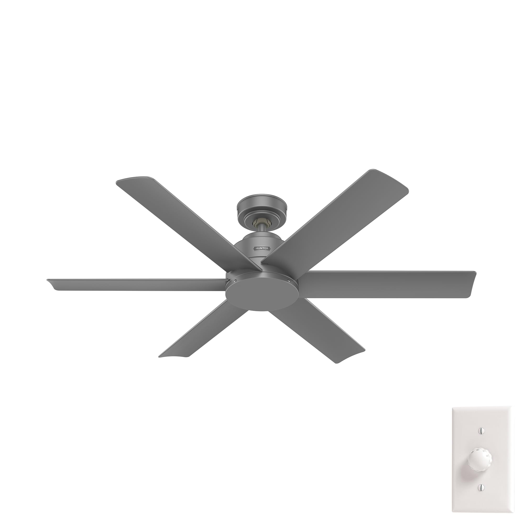 Hunter 52 inch Outdoor or Indoor Ceiling Fan No Light - Ceiling Fan without Light, For Patio, Porch, Garage, or Living Room, Sta