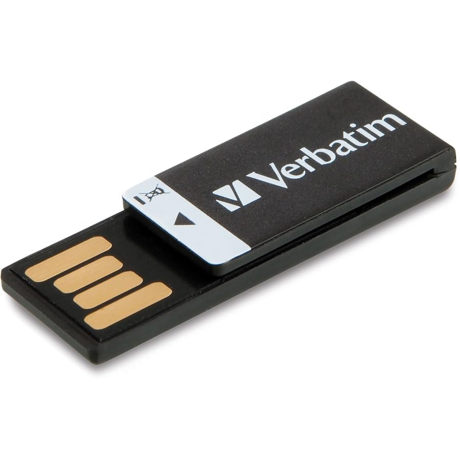Verbatim 16Gb Clip It Usb Flash Drive   Black (43951), 0.5'' X 0.2'' X 1.4''