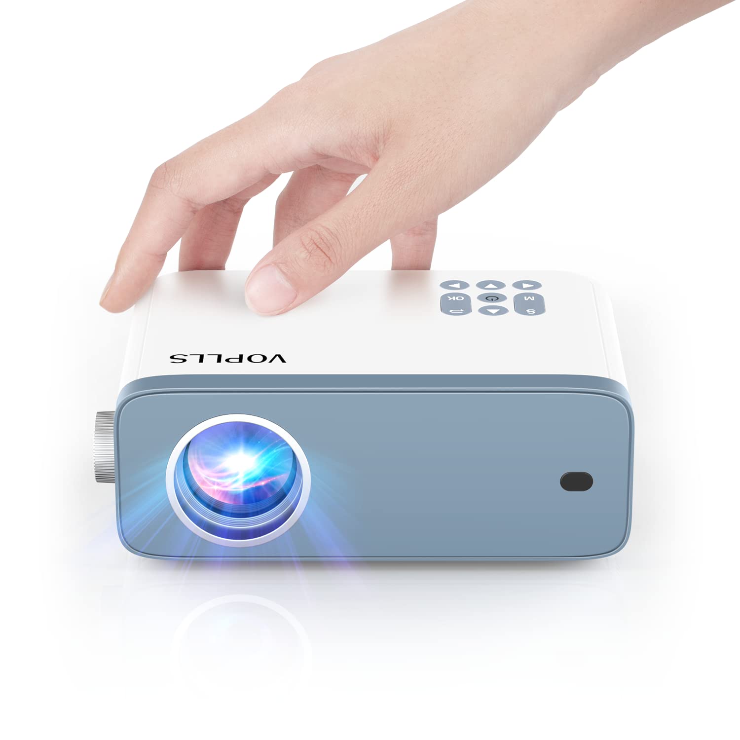 Mini Projector, Voplls 1080P Full Hd Supported Video Projector, Portable Outdoor Home Theater Movie Projector, 50% Zoom, Compati