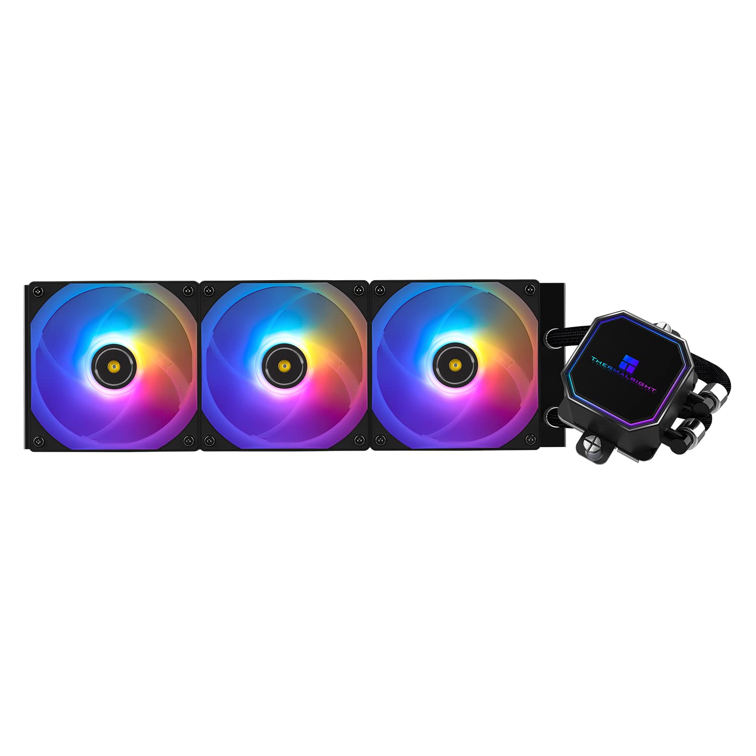 Thermalright Frozen Prism360 Black Argb Cpu Liquid Cooler,Efficient Pwm Controlled Pump 3300Rpm,3  Tl E12 Series Pwm Fan,Water C