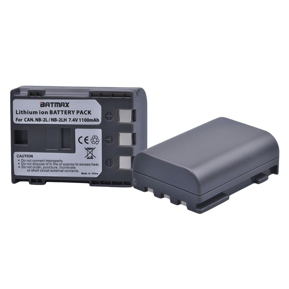 Batmax Pack Of 2 Nb 2L/Nb 2Lh High Capacity Replacement Batteries For Canon Digital Rebel Xt, Xti, Eos 350D, 400D Digital Camera