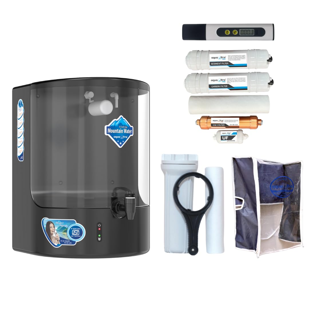 Aquaultra Water Purifier For Home | 9L  Ro+Uv+Uf CopperAlkaline| For For All Water Sources | Includes Digital Tds Meter, Body