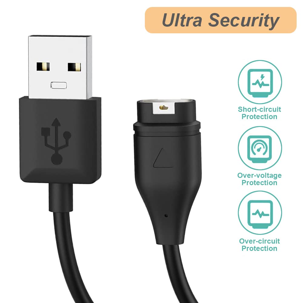 Nisyctk Charger Cable For Garmin Watch Venu, Instinct, Vivoactive 5/4/3, Forerunner 45 55 245 255 265 745 935 945 955 965, Fenix