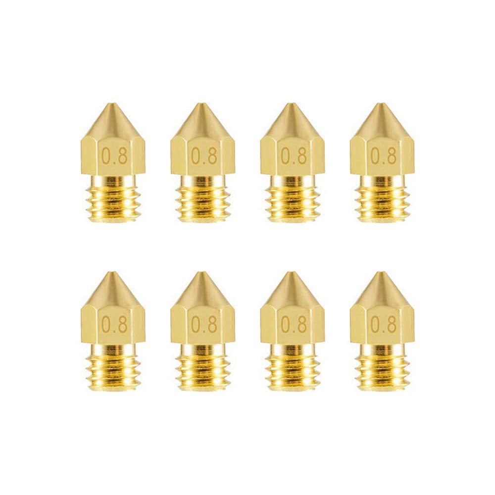 Aokin 8 Pcs 08Mm Mk8 Extruder Nozzles 3D Printer Nozzles For Creality Ender 33 Pro3 V2, Ender 55 Pro, Cr 1010S, Makerbot, Anet A