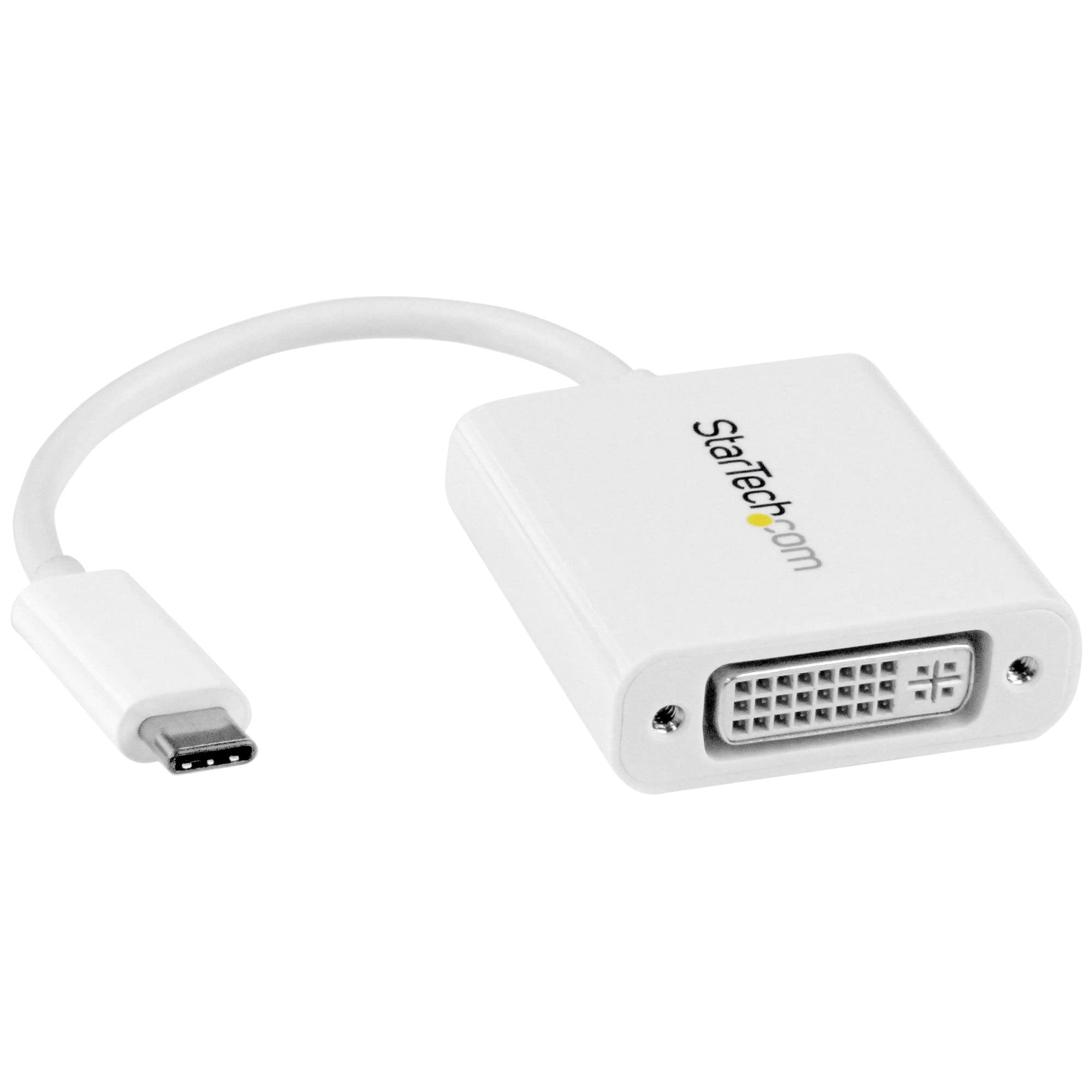 StarTech.com USB C to DVI Adapter - White - 1920x1200 - USB Type C Video Converter for Your DVI D Display/Monitor/Projector (CDP
