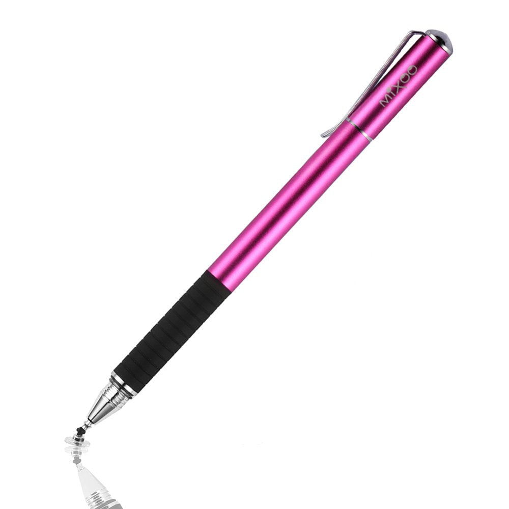 Mixoo 2 In 1 Precision Disc & Fiber Stylus With 3 Replaceable Tips For Capacitive Touch Screen Devices (Purple)