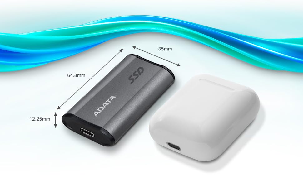 Adata Se880 1Tb - Up To 2000 Mb/S- Superspeed Usb 3.2 Gen 2X2 Usb-C External Portable Ssd Titanium (Aeli-Se880-1Tcgy)