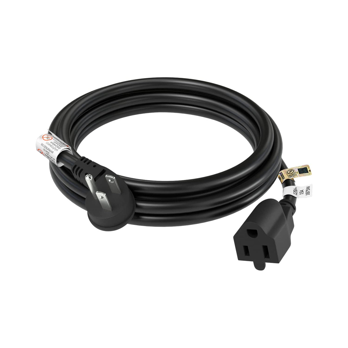Firmerst 6 Feet 1875W 15A Low Profile Flat Plug Extension Cord 14 Awg Black