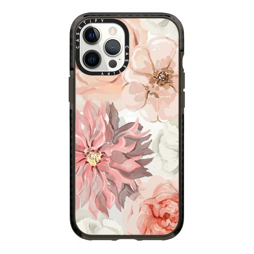 Casetify Impact Case For Iphone 12 Pro Max   Pretty Blush   Clear Black
