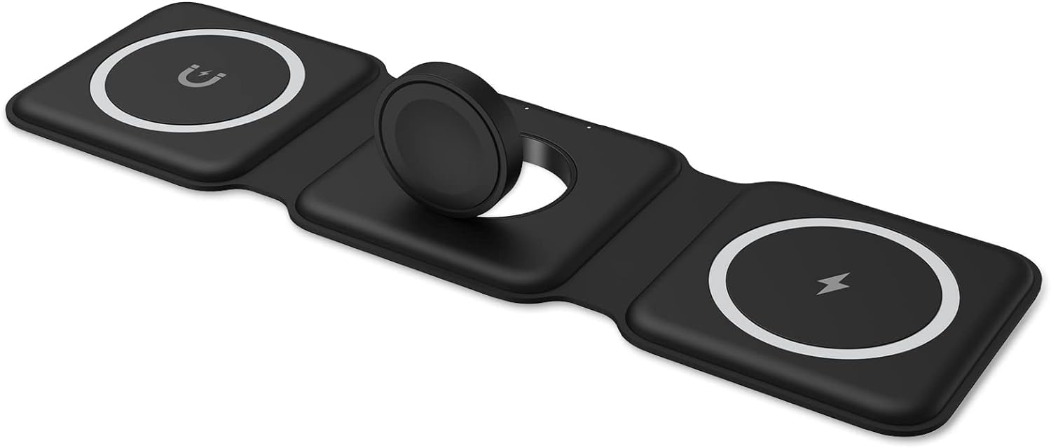 Criacr 3 In 1 Foldable Wireless Charger, Magnetic 3 In 1 Charging Station For Apple Multiple Devices, Travel Wireless Charger Fo