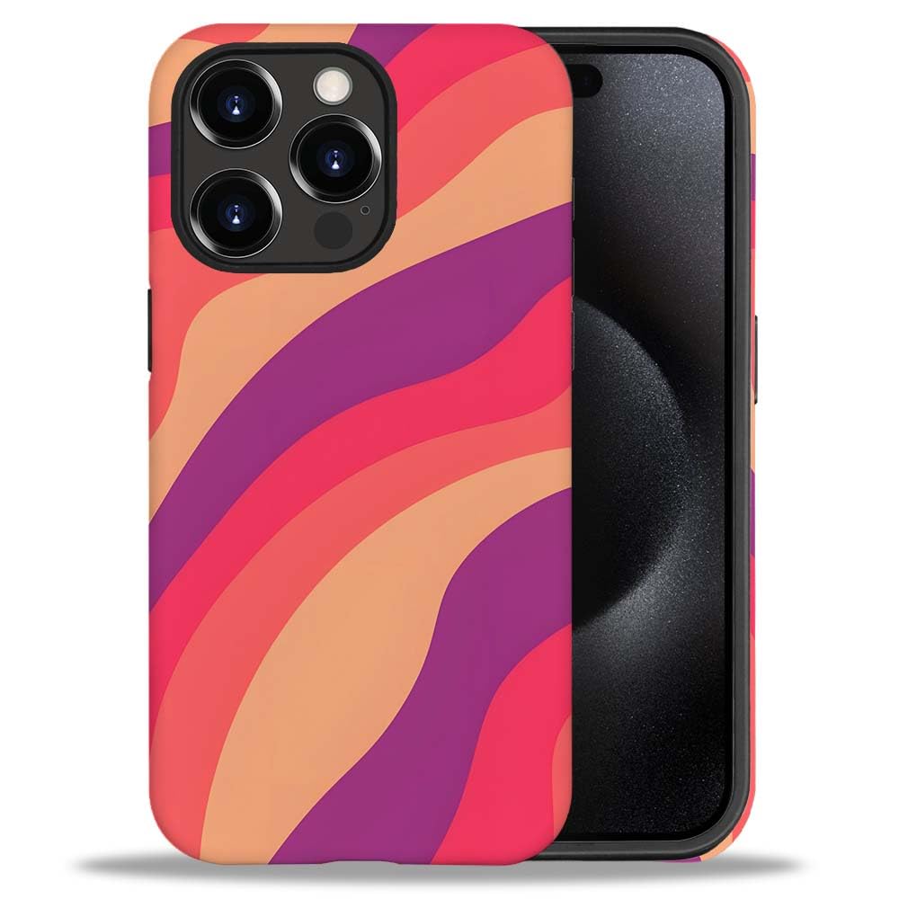 Seized Case Compatible With For Iphone 14 Pro Max,Pink Colorful Waves Abstract Swirls Phone Case For Girl Women Boy Men,Durable