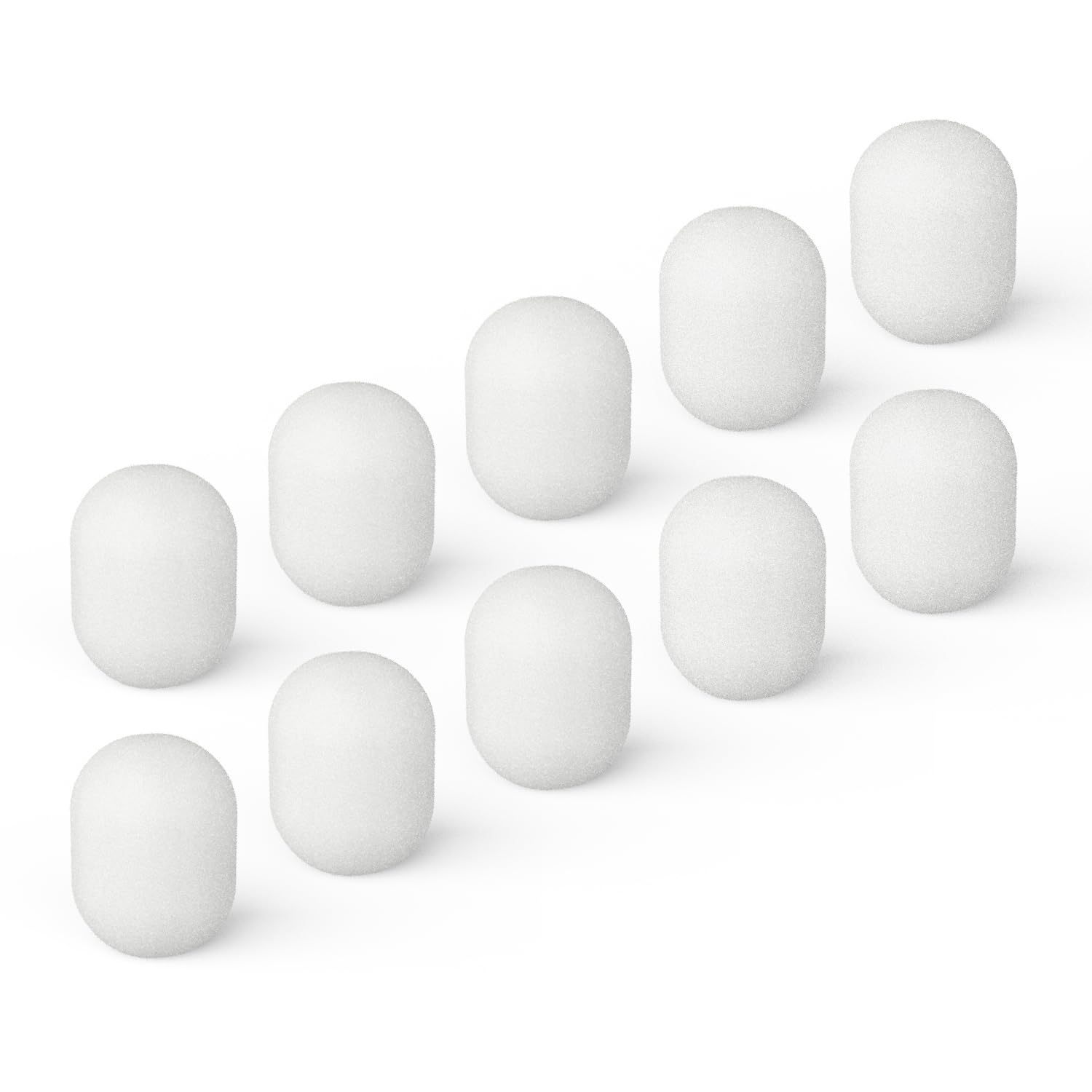 Mic Windscreen (Foam Cover, 10 Pack, White)