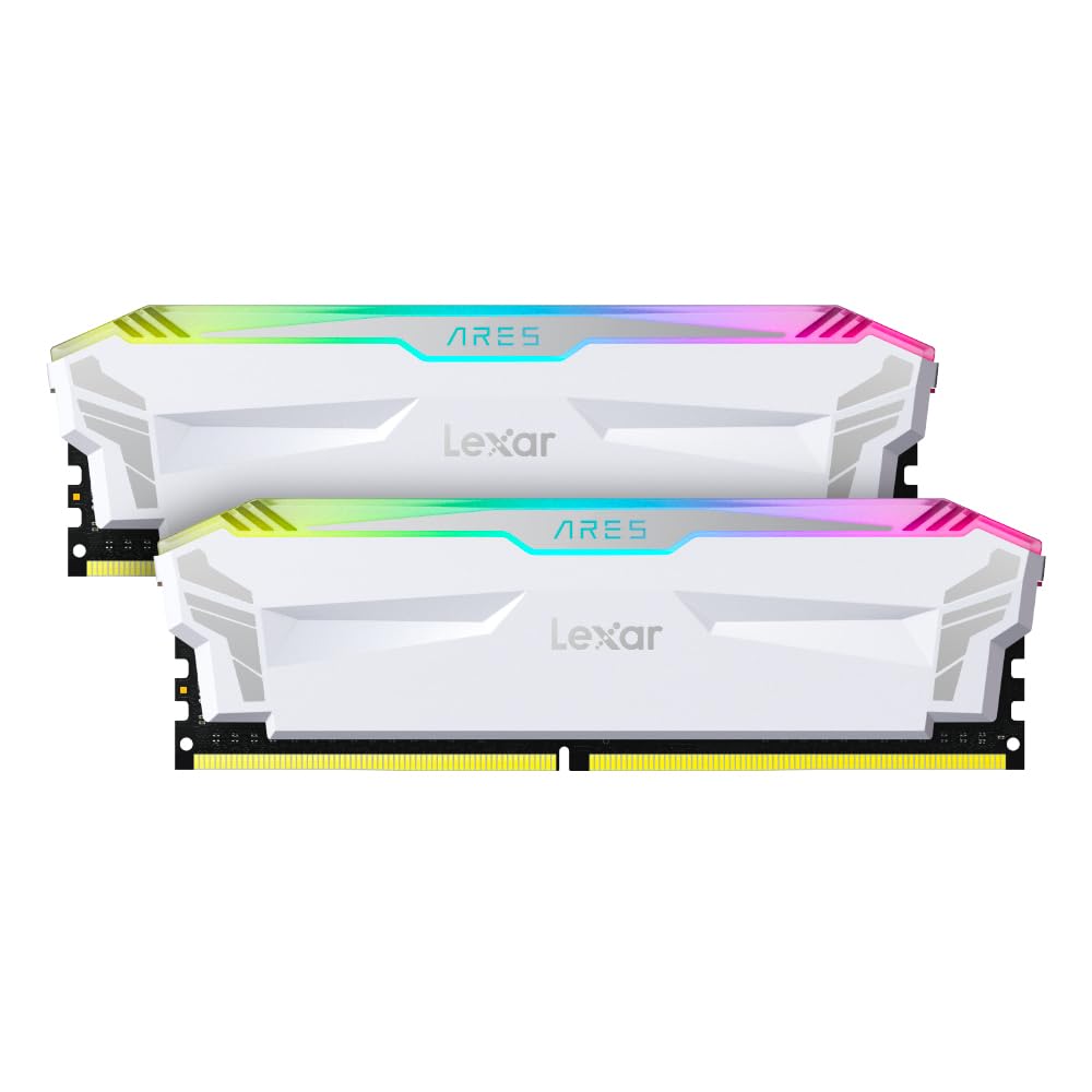 Lexar 16Gb (2X8Gb) Ares Rgb Ddr4 Ram 4000Mt/S Cl18 1.4V Desktop Memory, White (Ld4Eu008G-R4000Gdwa)
