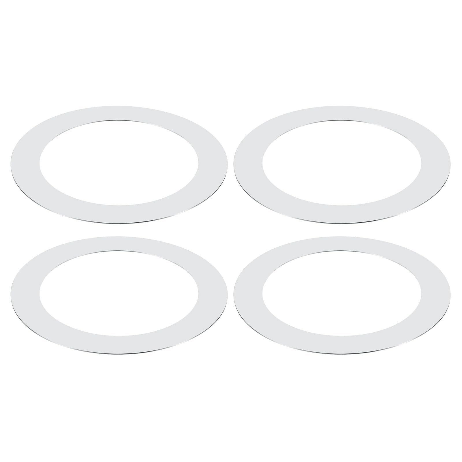 PATIKIL 4 Packs Home Lighting Ceiling Medallions 6.22 ID and 10 OD, Metal Flat Round Goof Plate Cover Ring Decorative Trim for H