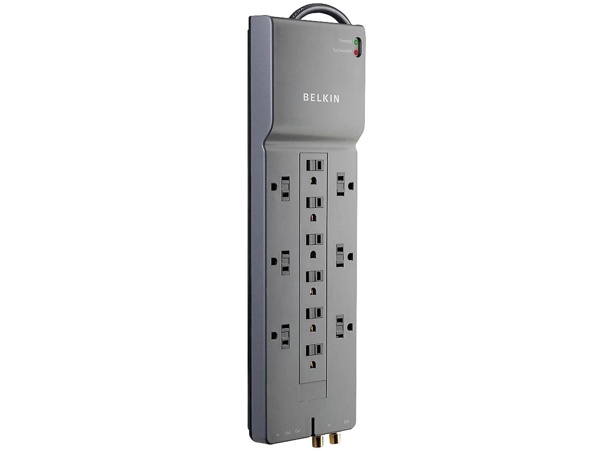 Belkin Surge Protector, 3940 Joules, 12 Outlets, 8, Gray