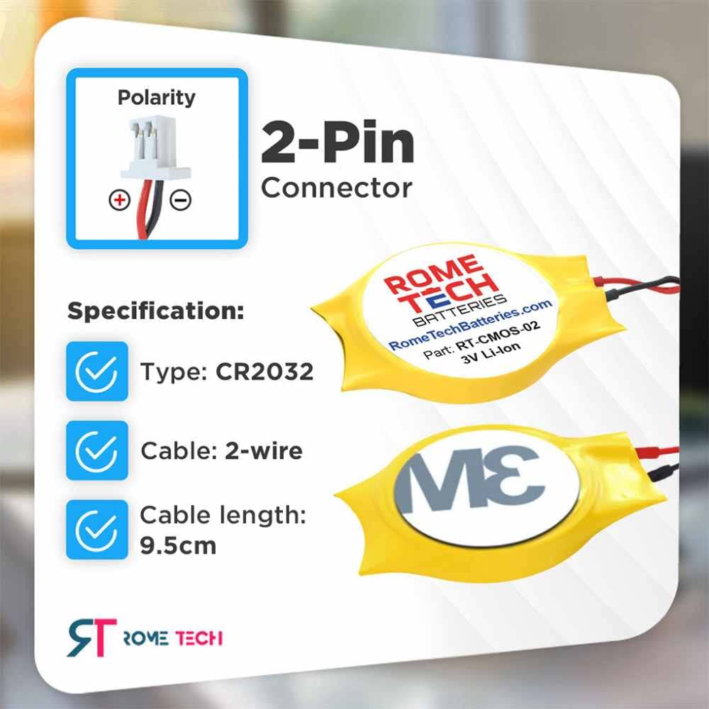 Rome Tech Cmos Battery For Amd Qbip 1505A Embedded Compact Board/Amd Qbip 2718A Embedded Compact Board   Laptop Backup For Dell
