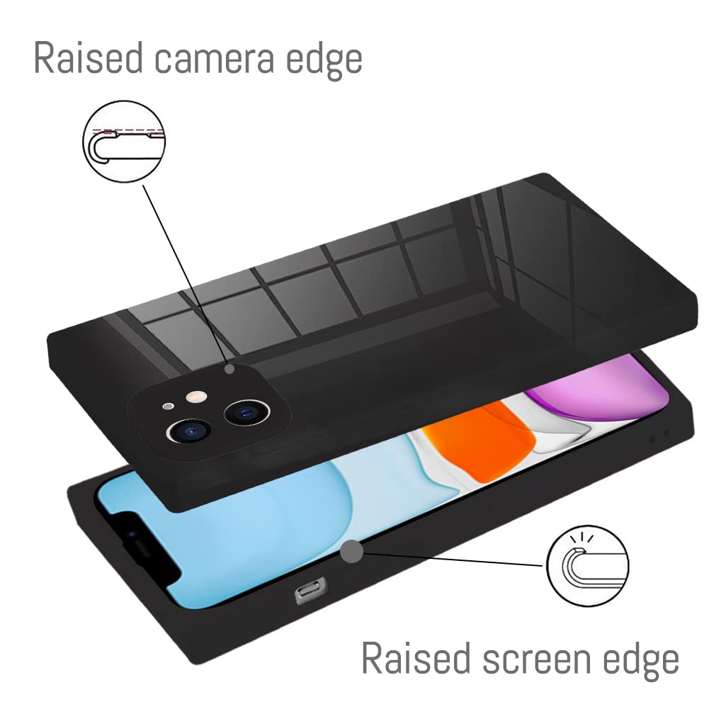 Lsl Compatible With Iphone 11 Case Square Black Soft Tpu Bumper Anti Drop Anti Scratch Shock Absorption Protective Wireless Slim