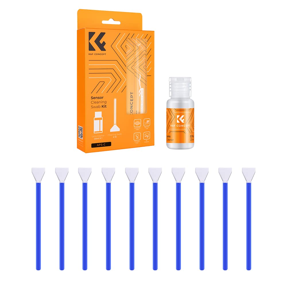 K&F Concept 16Mm Aps C Sensor Cleaning Swab*10 + 20Ml Sensor Cleaner, Dslr Slr Digital Camera Cmos And Ccd Sensor Cleaning Swab