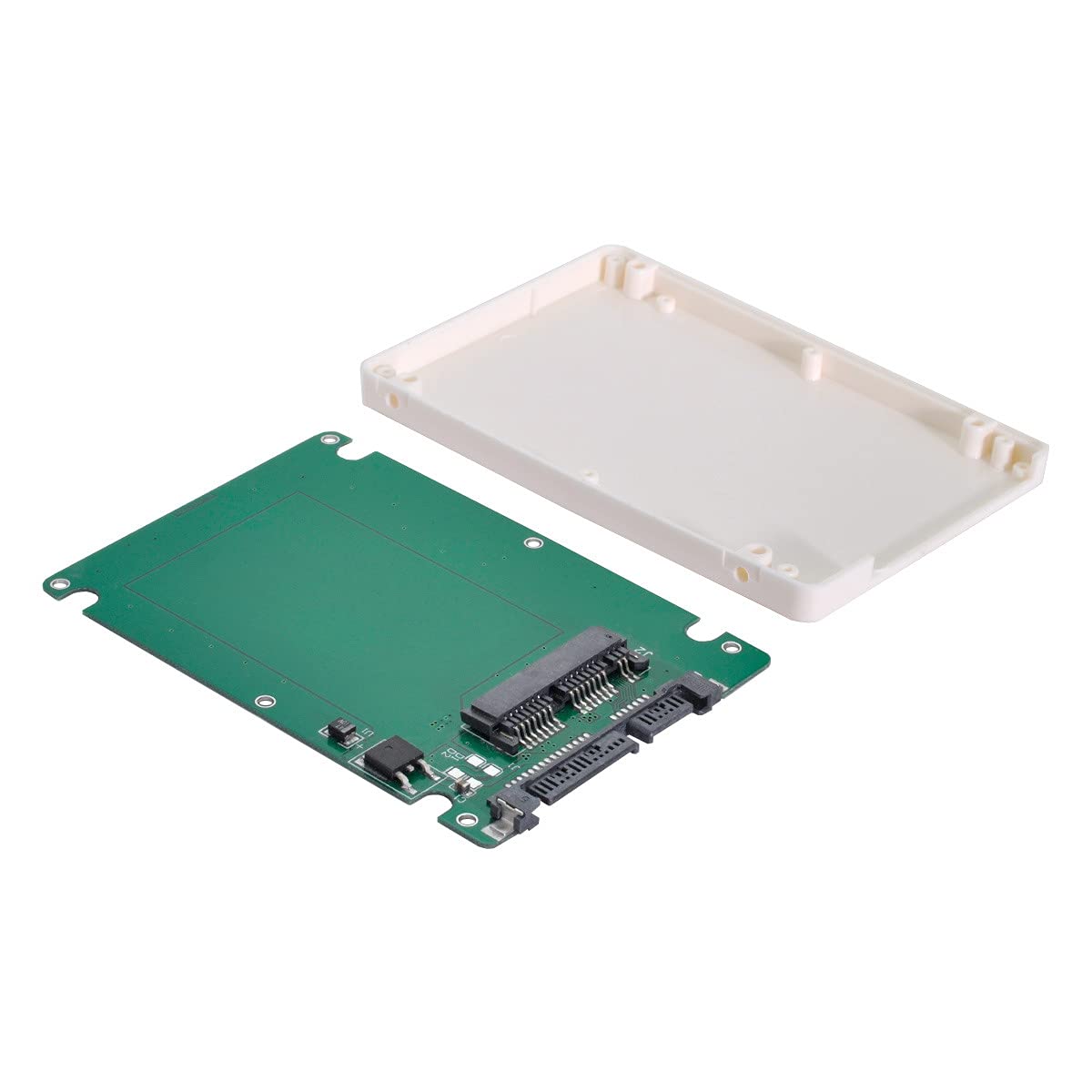 Nfhk 1.8'' Micro Sata 16Pin Ssd To 2.5'' Sata 22Pin 7+15 Hard Disk Case Enclosure White 7Mm Height