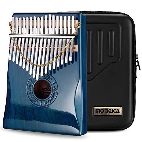 Moozica 17 Keys Kalimba Thumb Piano, Solid Mahogany Wood Professional Marimba Mbira With Piano Lacquer Finishing Musical Instrum