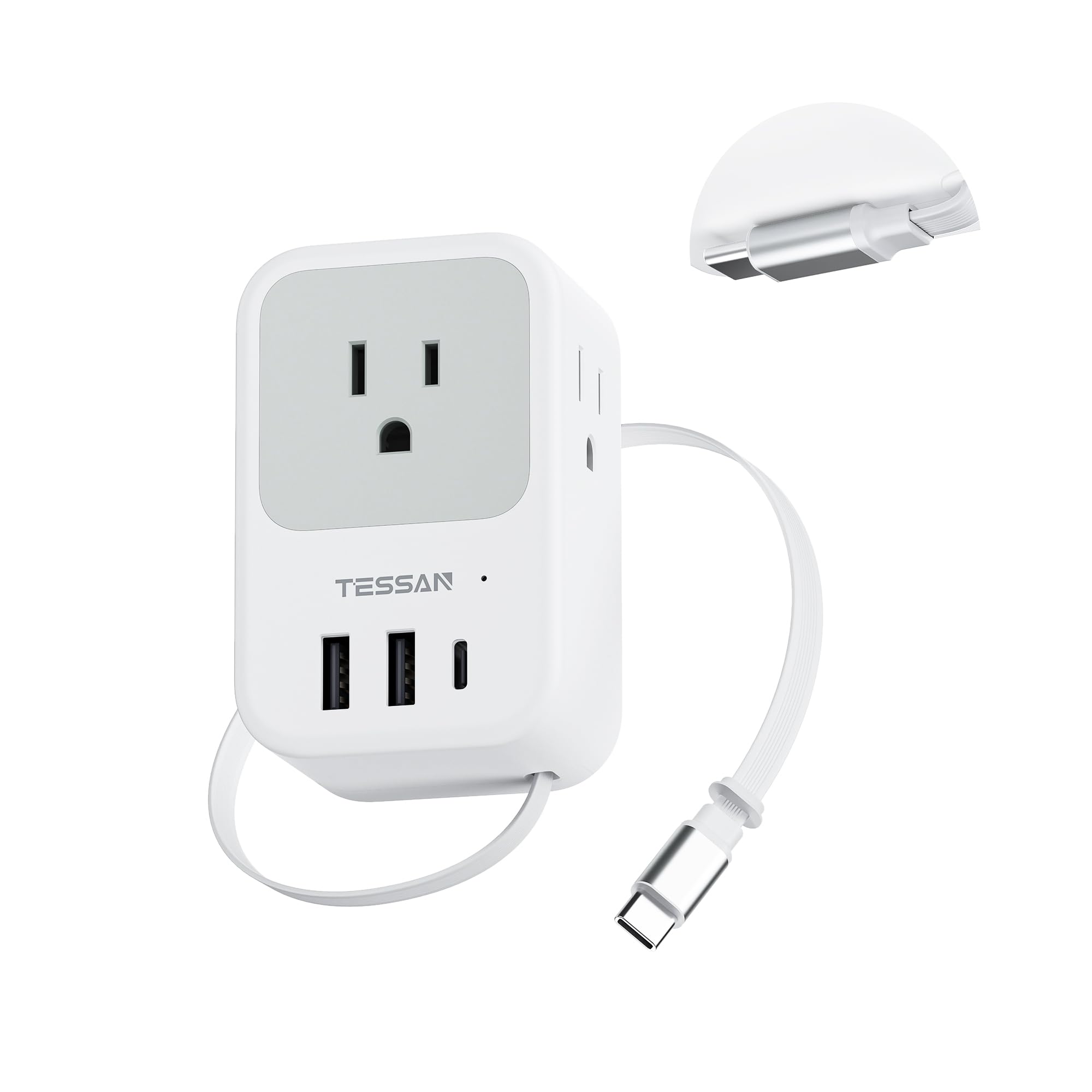 TESSAN USB C Charger Block, Multi Plug Wall Outlet Extender