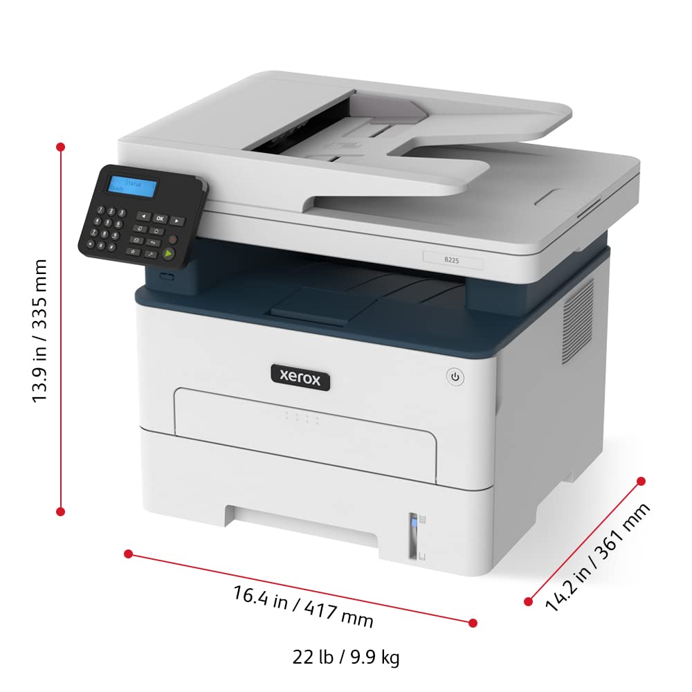 Xerox B225Dni All-In-One Printer, Laser, B&W, Wireless, Adf, Letter, Print, Scan, Copy, Energy Star Certified, Up To 36Ppm