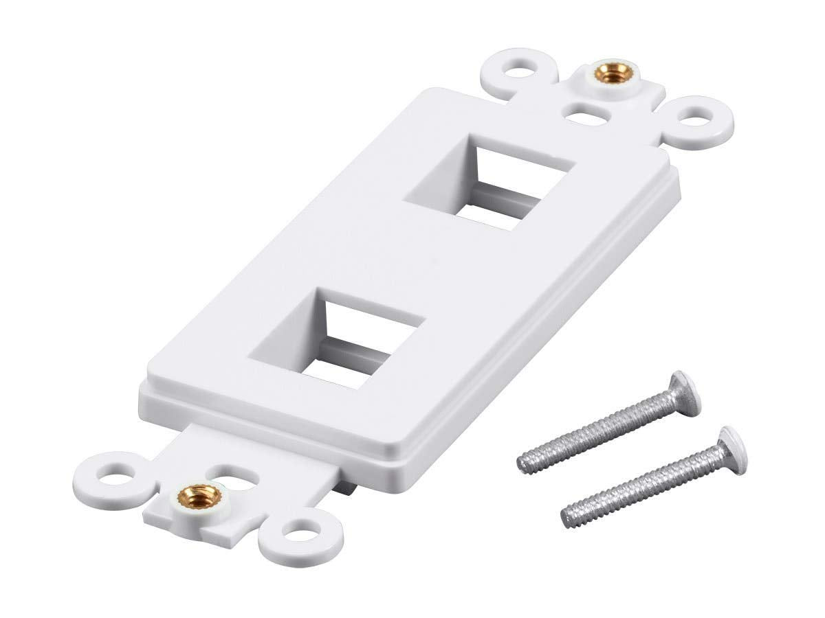 Monoprice Decor Insert For Keystone   2 Port, 4''X1.4''X0.25'', With Screws, White