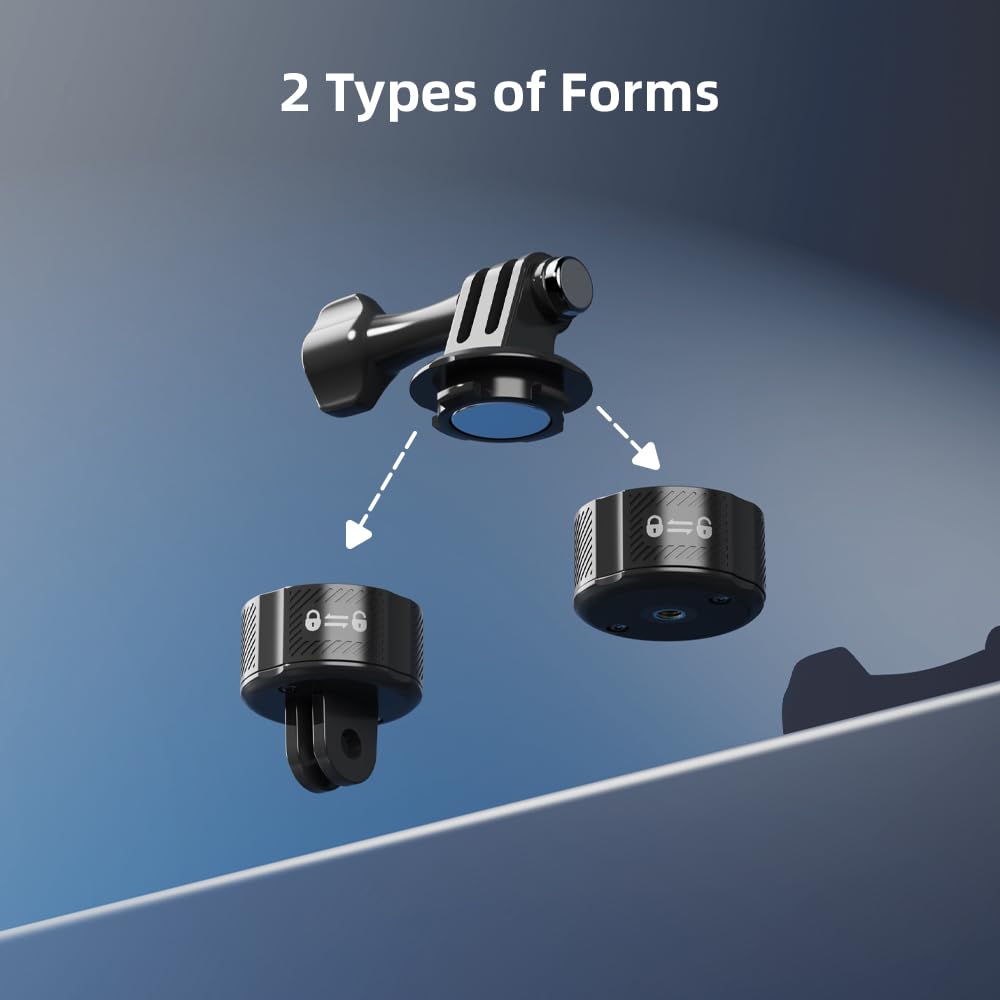 Skezn Magnetic Mount Accessories, Basic Set Quick Release Adapter Compatible With Gopro Hero 13/12/11/10/9, Insta360, Akaso, Dji And More (Magnetic Quick Release Kit)