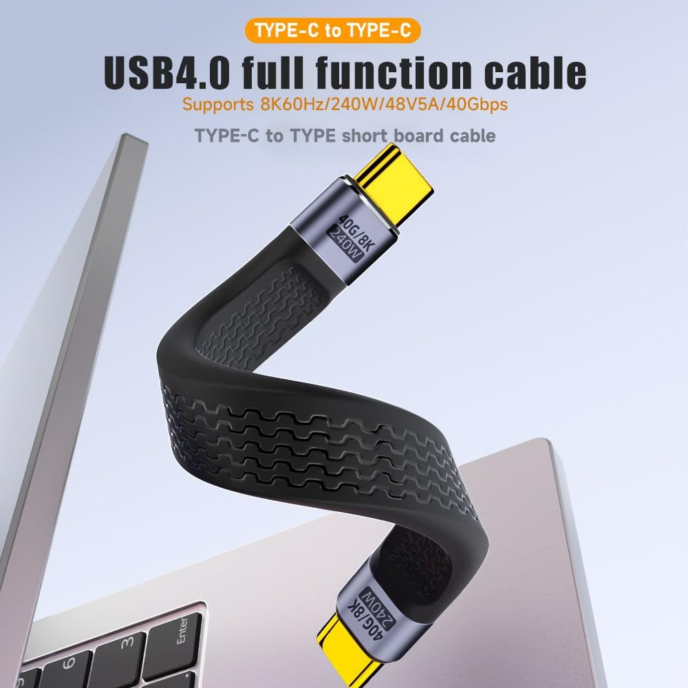 Usb C To Type C Cable,Short Usb C Cable,Usb Type C Charger Data Cable,40Gbps Data Transfer,Support Thunderbolt 4/3,Usb 4, Pd 240