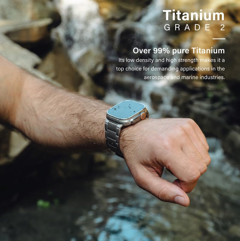 Kordiz Titanium Band   Compatible For Apple Watch Ultra 49Mm   Titanium Metal Watch Strap With Double Button Clasp For Iwatch Ba