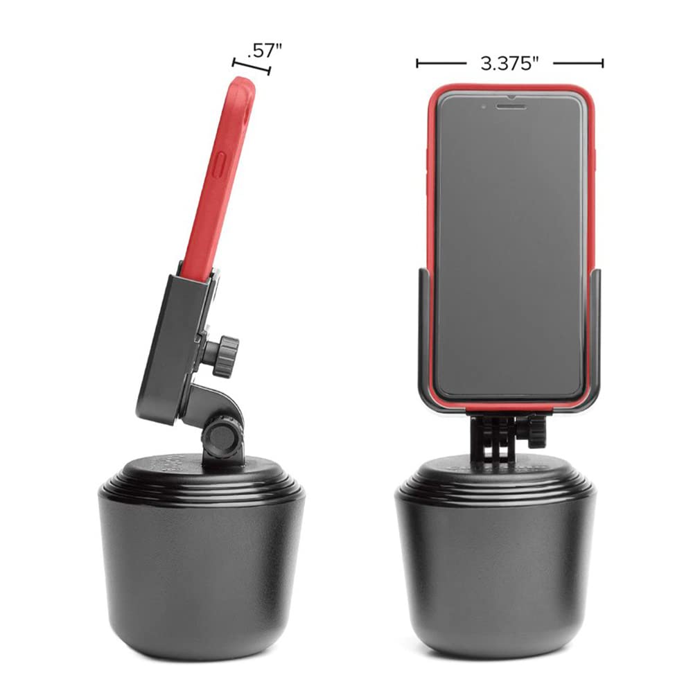 Weathertech Cupfone � Adjustable, Universal Cup Holder Phone Mount Accessory For Car � Compatible With Iphone & Other Smartphones � Open Access Design For Cell Phone Charging   Black Plastic Knobs