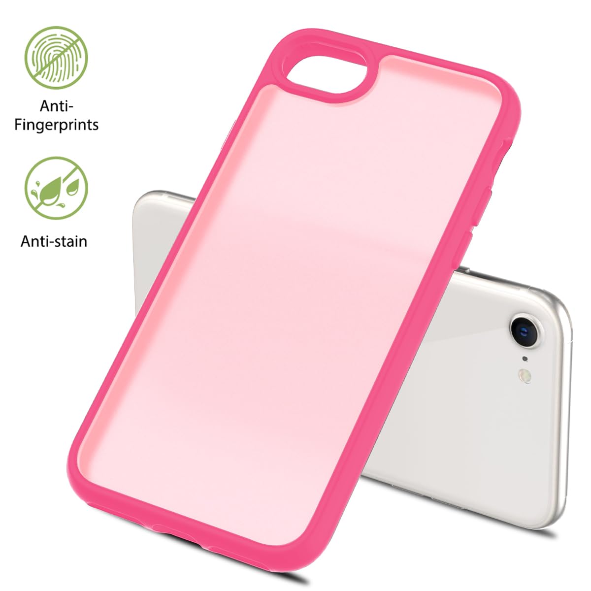 Tenoc Phone Case Compatible With Iphone Se (2Nd 2020 And 3Rd 2022 Generation) & Iphone 7 & Iphone 8, Hot Pink Case Translucent P