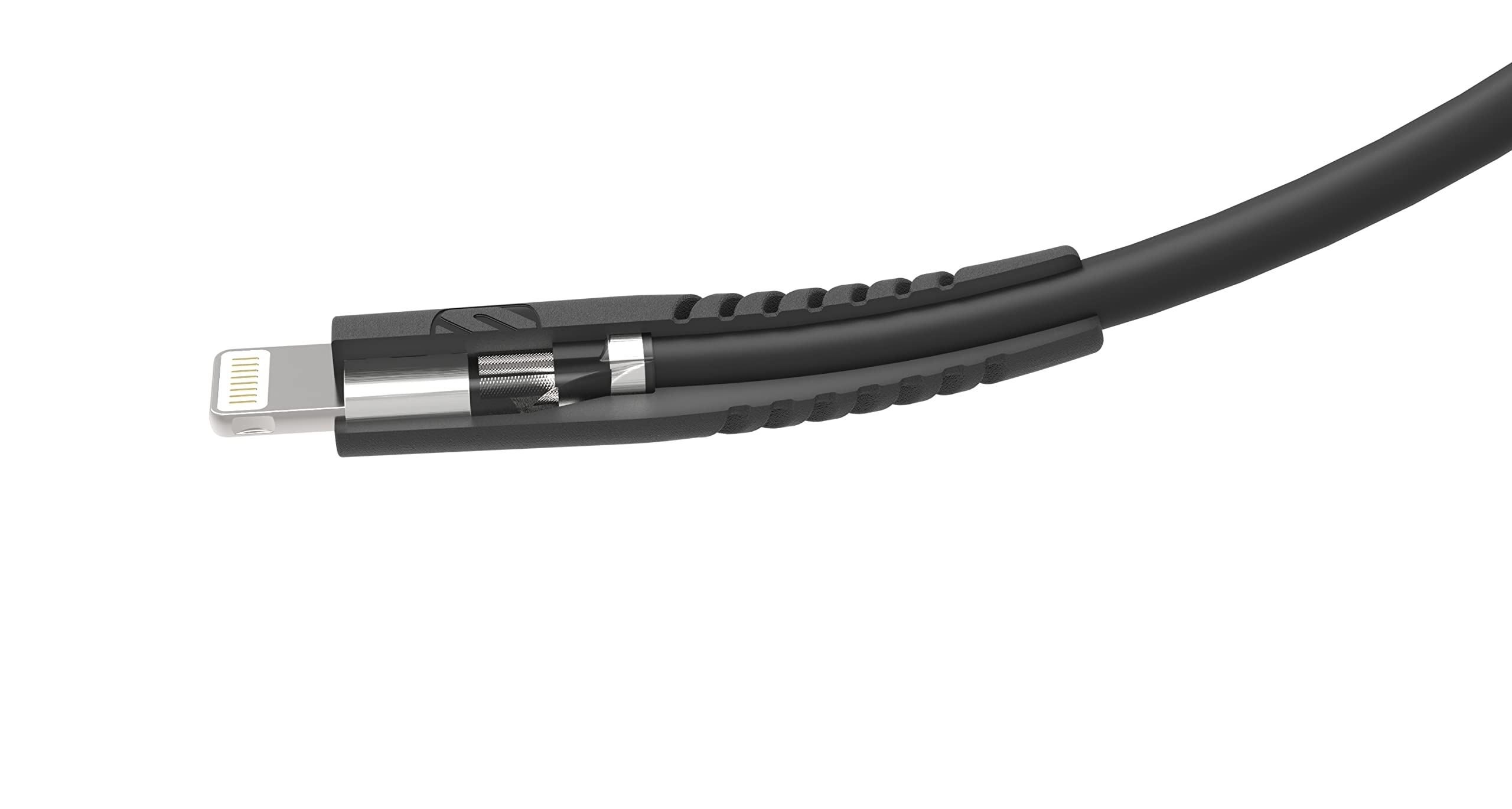 Scosche HDi3B10SG SP Strikeline Heavy Duty Premium USB to MFi Certified Lightning Charge & Sync Braided Cable 10 ft. Black/Space Gray