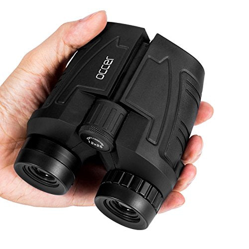 Occer 12X25 Compact Binoculars For Adults And Kids - Large Eyepiece Waterproof Binoculars For Bird Watching - High Powered Easy 