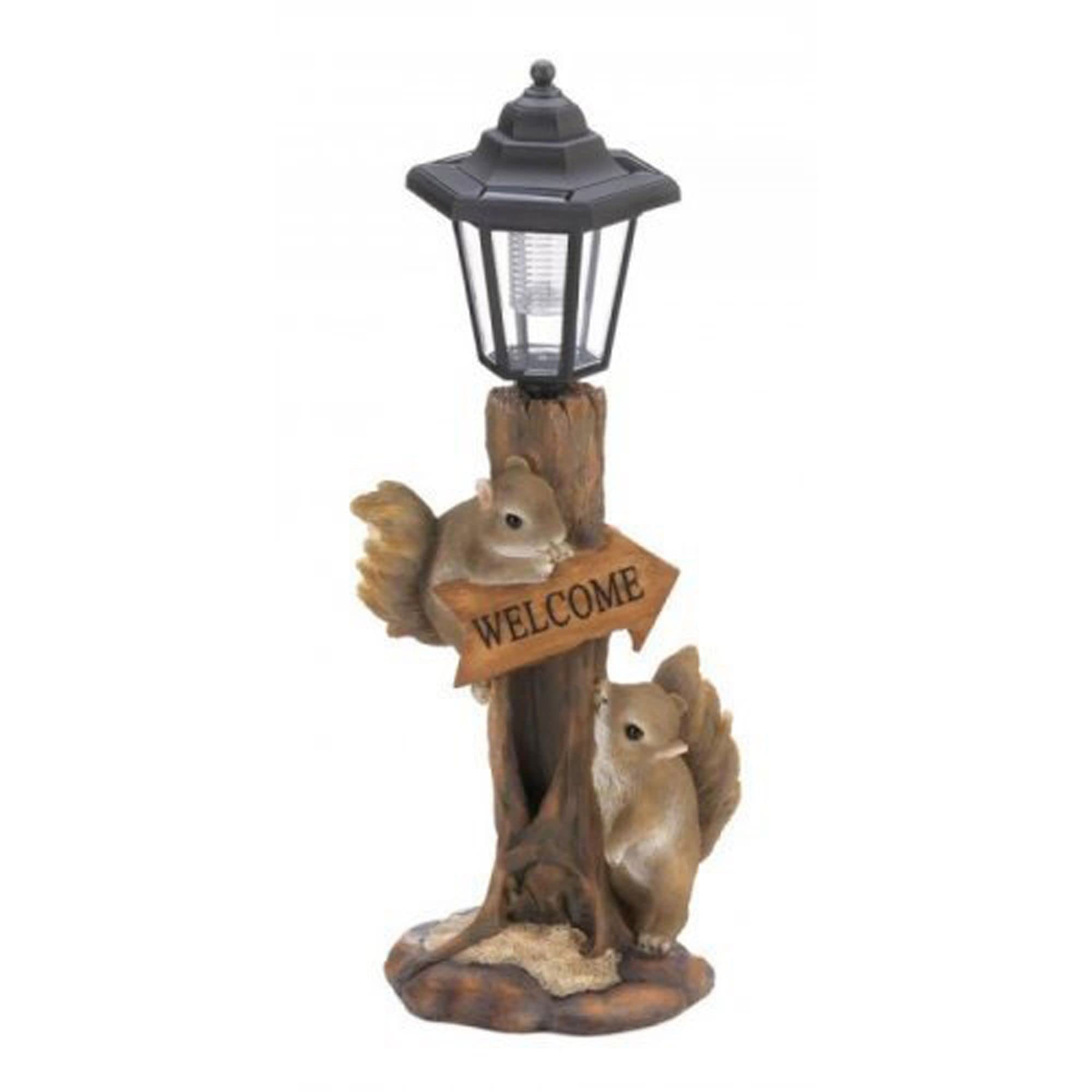 Summerfield Terrace 10018808 Friendly Squirrels Solar LAMP, White
